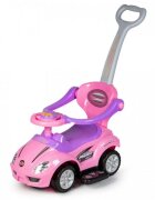 Ecotoys Masinuta copii de impins 382 roz 3 in 1 cu maner si bara de protectie detasabile suport pentru picioare spatiu depozitare sub scaun pentru copii intre 1 si 3 ani