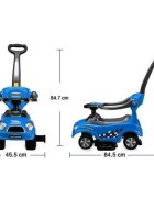 Ecotoys Masinuta copii de impins Mini Cooper 321 albastru cu maner de impins detasabil suport pentru picioare bara de protectie panou muzical recomandata copiilor cu varsta cuprinsa intre 1 si 3 ani