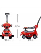 Ecotoys Masinuta copii de impins Mini Cooper 321 rosu cu maner de impins detasabil suport pentru picioare bara de protectie panou muzical recomandata copiilor cu varsta cuprinsa intre 1 si 3 ani