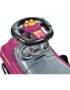 Ecotoys Masinuta de impins Mini Cooper 321 roz cu maner de impins detasabil suport pentru picioare bara de protectie panou muzical recomandata copiilor cu varsta cuprinsa intre 1 si 3 ani