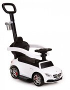 Ecotoys Masinuta pentru copii de impins Mercedes 639 Alb cu maner pentru a putea fi controlata si impinsa de catre parinte bara de protectie detasabila suport pentru picioare volan cu sunete