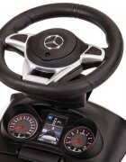 Ecotoys Masinuta pentru copii de impins Mercedes 639 Alb cu maner pentru a putea fi controlata si impinsa de catre parinte bara de protectie detasabila suport pentru picioare volan cu sunete