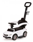 Ecotoys Masinuta pentru copii de impins Mercedes 639 Alb cu maner pentru a putea fi controlata si impinsa de catre parinte bara de protectie detasabila suport pentru picioare volan cu sunete