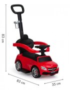 Ecotoys Masinuta pentru copii de impins Mercedes 639 Rosu cu maner pentru a putea fi controlata si impinsa de catre parinte bara de protectie detasabila suport pentru picioare volan cu sunete
