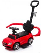Ecotoys Masinuta pentru copii de impins Mercedes 639 Rosu cu maner pentru a putea fi controlata si impinsa de catre parinte bara de protectie detasabila suport pentru picioare volan cu sunete