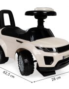 Ecotoys Masinuta pentru copii fara pedale 613W alb spatar cu functie de impingere spatiu pentru depozitarea jucariilor volan cu melodii si claxon potrivita copiilor de la 1 an