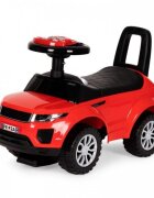 Ecotoys Masinuta pentru copii fara pedale 613W rosu spatar cu functie de impingere spatiu pentru depozitarea jucariilor volan cu melodii si claxon potrivita copiilor de la 1 an