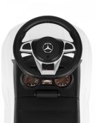 Ecotoys Masinuta pentru copii fara pedale Mercedes 638 alb compartiment de depozitare sub scaun volan cu sunete protectie antirasturnare