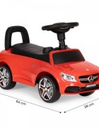 Ecotoys Masinuta pentru copii fara pedale Mercedes 638 rosu compartiment de depozitare sub scaun volan cu sunete protectie antirasturnare