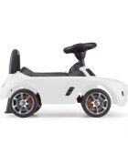 Ecotoys Masinuta pentru copii fara pedale Mercedes Benz SLS AMG alb dotata cu volan interactiv cu melodii si claxon spatiu depozitare sub scaun greutate maxima admisa 23kg