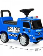 Ecotoys Masinuta pentru copii fara pedale Mercedes Politie Albastru cu led protectie anti-rasturnare compartiment de depozitare greutate maxim admisa 25 kg recomandata copiilor de la 1 an