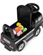 Ecotoys Masinuta pentru copii fara pedale Mercedes Politie negru de la 2 ani pana la greutatea maxim admisa de 23 kg protectie anti-rasturnare spatiu de depozitare sub scaun