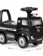 Ecotoys Masinuta pentru copii fara pedale Mercedes Politie negru de la 2 ani pana la greutatea maxim admisa de 23 kg protectie anti-rasturnare spatiu de depozitare sub scaun