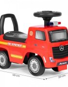 Ecotoys Masinuta pentru copii fara pedale Mercedes Pompieri rosu de la 2 ani spatar cu posibilitatea de impingere compartiment de depozitare sub scaun greutate maxima admisa 23 kg