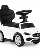 Ecotoys Masinuta pentru copii Mercedes C Class Alb cu maner de impins volan interactiv cu sunete varsta 1-3 ani