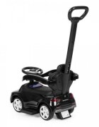 Ecotoys Masinuta pentru copii Mercedes C Class Negru cu maner de impins volan interactiv cu sunete varsta 1-3 ani