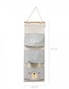 Ecotoys Organizator textil de perete cu 3 compartimente OR90WZ1 Gri