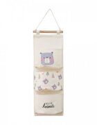 Ecotoys Organizator textil de perete cu 3 compartimente OR90WZ2 Bej