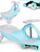 Ecotoys PlasmaCar gravitationala YM-SW-1 albastru tip barca cu roti led din cauciuc moale suporturi antiderapante pentru picioare sarcina maxima 120 kg