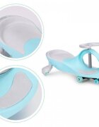 Ecotoys PlasmaCar gravitationala YM-SW-1 albastru tip barca cu roti led din cauciuc moale suporturi antiderapante pentru picioare sarcina maxima 120 kg