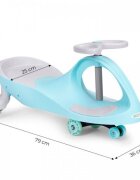 Ecotoys PlasmaCar gravitationala YM-SW-1 albastru tip barca cu roti led din cauciuc moale suporturi antiderapante pentru picioare sarcina maxima 120 kg