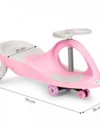 Ecotoys PlasmaCar gravitationala YM-SW-1 Pink tip barca cu roti led din cauciuc moale suporturi antiderapante pentru picioare sarcina maxima 120 kg