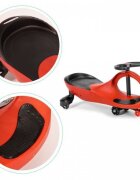 Ecotoys PlasmaCar gravitationala YM-SW-1 Rosu tip barca cu roti led din cauciuc moale suporturi antiderapante pentru picioare sarcina maxima 120 kg