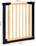 Ecotoys Poarta de siguranta 74-80 cm din lemn cu rama metalica
