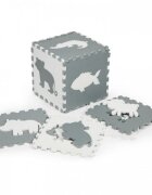 Ecotoys Salteluta de joaca cu animale si cu pereti 36 elemente ECOEVA001 gri