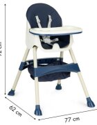 Ecotoys Scaun de masa 2 in 1 Bleumarin