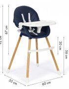Ecotoys Scaun de masa 2 in 1 bleumarin