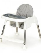 Ecotoys Scaun de masa 2 in 1 cu tapiterie Alb