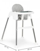 Ecotoys Scaun de masa 2 in 1 cu tapiterie Alb