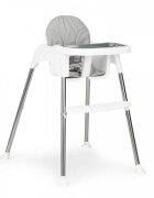 Ecotoys Scaun de masa 2 in 1 cu tapiterie Alb