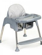 Ecotoys Scaun de masa 2 in 1 cu tapiterie Gri