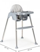 Ecotoys Scaun de masa 2 in 1 cu tapiterie Gri