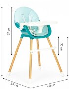 Ecotoys Scaun de masa 2 in 1 HA-004 albastru