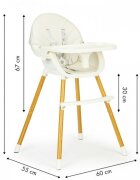Ecotoys Scaun de masa 2 in 1 HA-004 bej