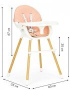 Ecotoys Scaun de masa 2 in 1 HA-004 roz