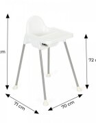 Ecotoys Scaun de masa 2 in 1 HA-007 alb