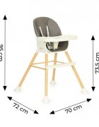 Ecotoys Scaun de masa 2 in 1 HA-018 gri