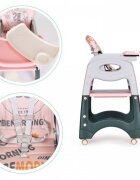 Ecotoys Scaun de masa 2 in 1 pentru copii Roz