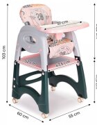 Ecotoys Scaun de masa 2 in 1 pentru copii Roz