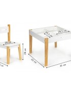 Ecotoys Set de masa cu doua scaune pentru copii OTI43