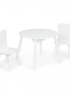 Ecotoys Set de masa cu doua scaune pentru copii si loc de depozitare jucarii alb