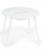 Ecotoys Set de masa cu doua scaune pentru copii si loc de depozitare jucarii alb