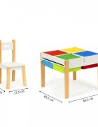 Ecotoys Set de masa cu doua scaune pentru copii XKF002