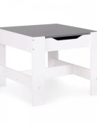 Ecotoys Set masa cu doua scaune pentru copii Alb-Gri cu spatiu pentru depozitare si tabla
