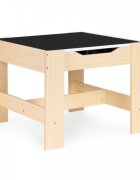 Ecotoys Set masa cu doua scaune pentru copii Natur cu spatiu pentru depozitare si tabla