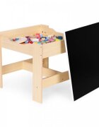 Ecotoys Set masa cu doua scaune pentru copii Natur cu spatiu pentru depozitare si tabla